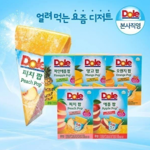 Dole - 韓國 沙冰味汁棒 (味道  1. 水蜜桃 2. 芒果 3. 橙 4. 蘋果 5. 菠蘿) 8支裝