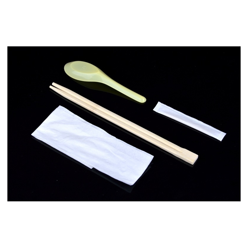 中式四合一(竹筷子,飯羹,牙簽,餐巾)套裝